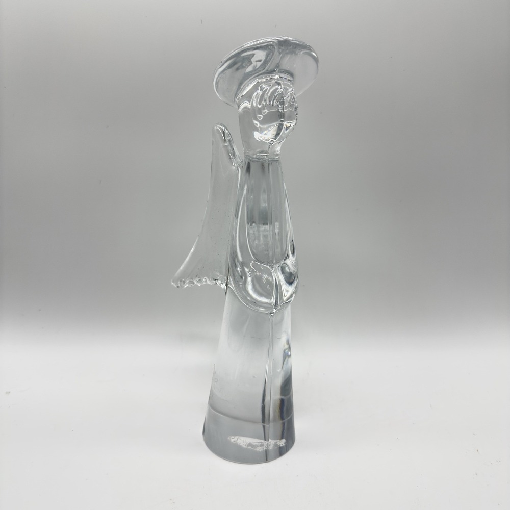 Sigma Angel Halo Figurine Art Glass Vintage 24% Lead Crystal 9"H Christmas